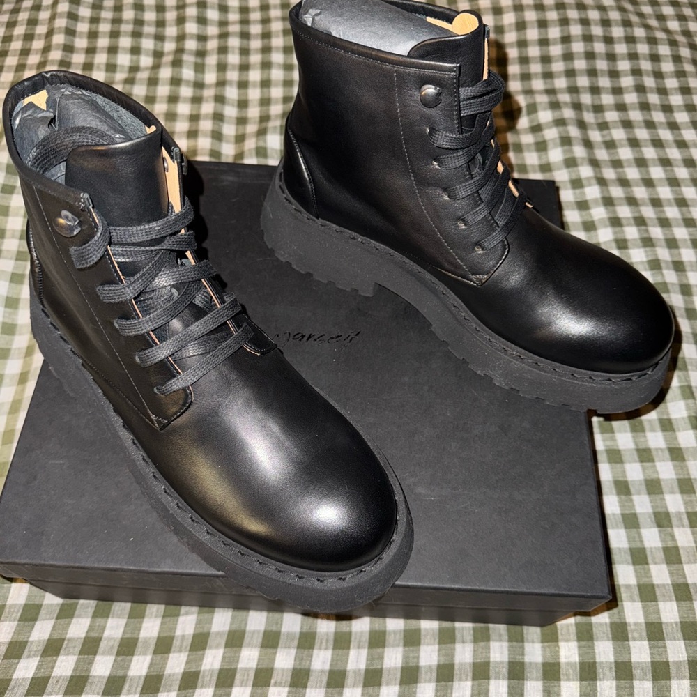 Marsell Black Micarro Lace Up Leather Black Boots Brand New 🖤✨ EU size 40.5 - Picture 7 of 9